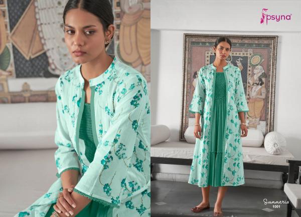 Psyna Summeria Rayon Designer Kurti With Shrug Collection